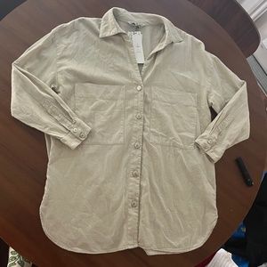 NWT Zara Off-White Button Up Shacket, US M